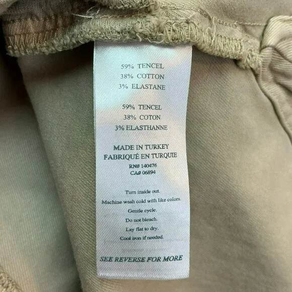 Faherty Khaki Casual Button-Front Short-Sleeve Dress Womens Medium - Picture 11 of 11